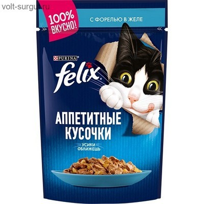 Felix Аппетитные кусочки С форелью в желе Felix Аппетитные кусочки С форелью в желе