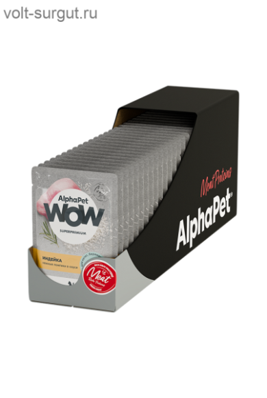 AlphaPet WOW Индейка в соусе для котят, беременных и кормящих кошек