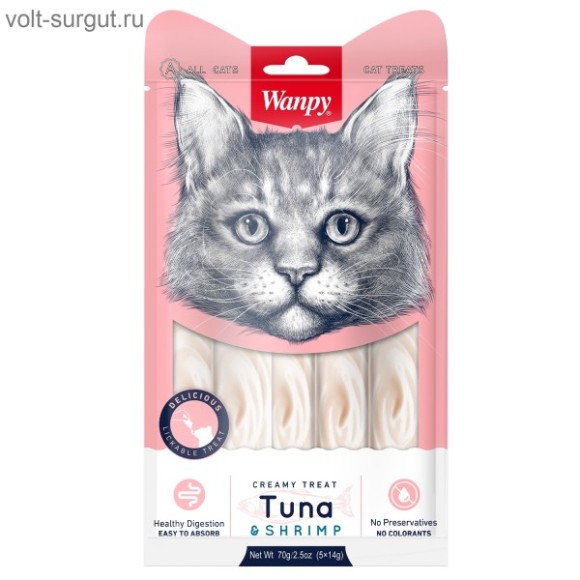 Wanpy Cat «нежное пюре» из тунца и креветок