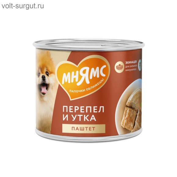 Мнямс консервы Паштет из утки и перепела для собак всех пород «СИЛЬНЫЙ ИММУНИТЕТ»