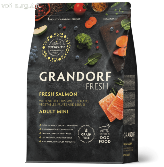 Grandorf Fresh Mini Лосось с бататом для собак мини пород от 1 года