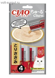 Inaba CIAO Churu лакомство-пюре для кошек Здоровье ЖКТ, Куриное филе Inaba CIAO Churu лакомство-пюре для кошек Здоровье ЖКТ, Куриное филе