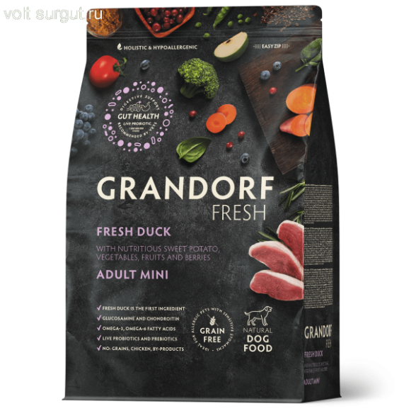 Grandorf Fresh Mini Утка с бататом для собак мини пород от 1 года