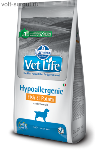 Farmina Vet Life Hypoallergenic Fish & Potato с рыбой и картофелем для собак при пищевой аллергии Farmina Vet Life Hypoallergenic Fish & Potato с рыбой и картофелем для собак при пищевой аллергии
