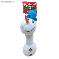 GiGwi 75472 игрушка для собак Снеговик с пищалкой 21см
