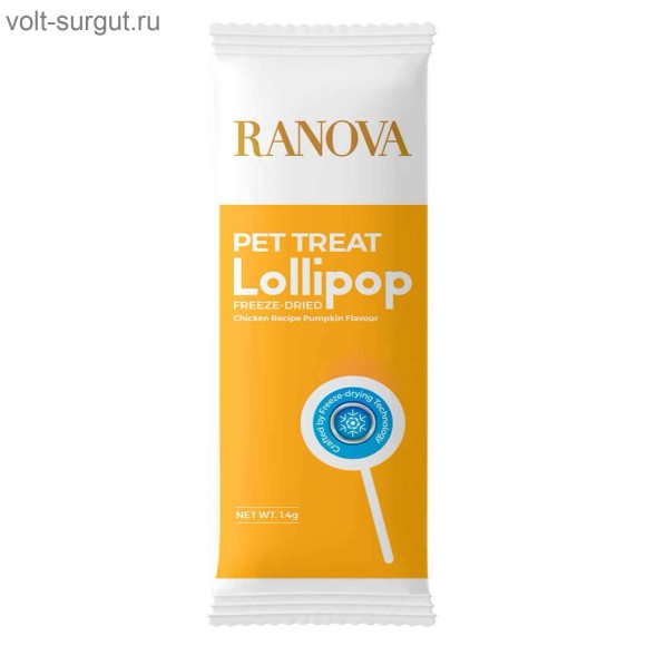 Ranova Лакомство для кошек сублимированное на палочке с тыквой Ranova Лакомство для кошек сублимированное на палочке с тыквой