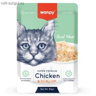 Wanpy Cat Пауч для кошек из курицы и гребешка Wanpy Cat Пауч для кошек из курицы и гребешка