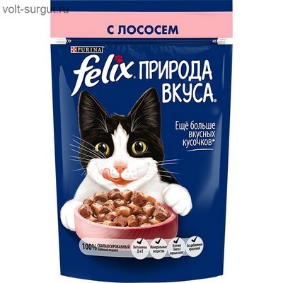 Felix Природа вкуса для взрослых кошек с лососем в соусе