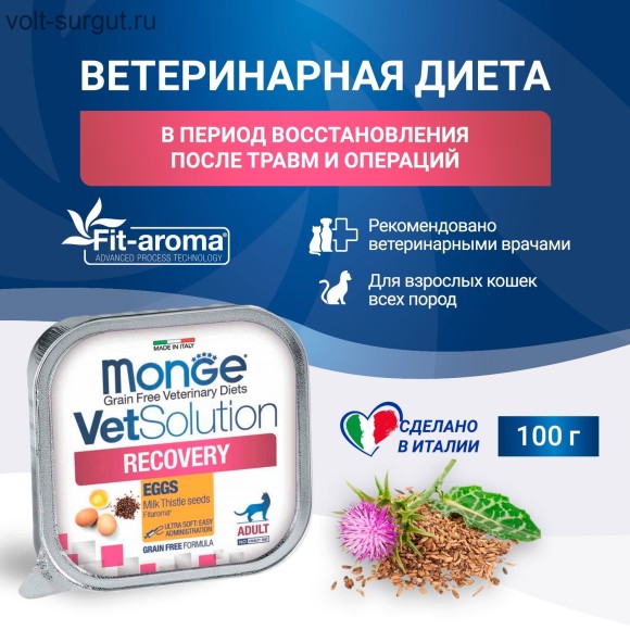 Monge VetSolution Cat Recovery Рекавери для кошек при восстановлении питания в период выздоровления