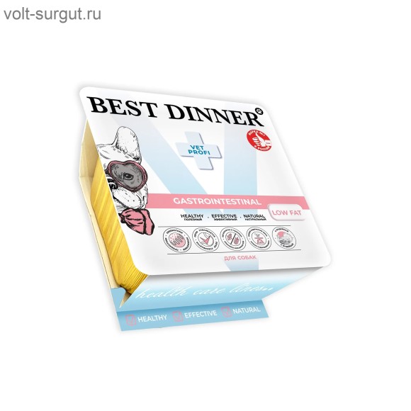 Best Dinner Vet Profi Gastrointestinal Low Fat для собак при заболеваниях ЖКТ, паштет с индейкой