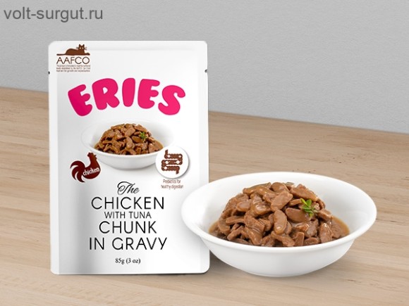 Pettric ERIES с курицей и мясом тунца, кусочки в соусе Pettric ERIES с курицей и мясом тунца, кусочки в соусе