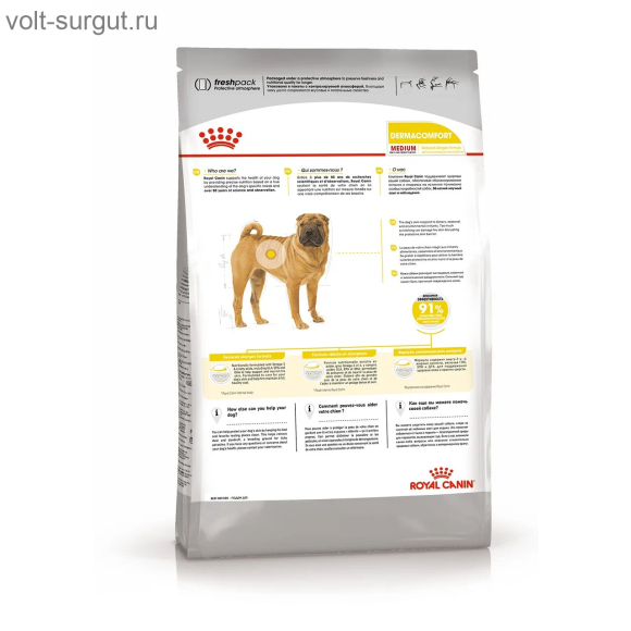 Royal Canin Medium Dermacomfort для собак средних пород, склонным к кожным раздражениям и зуду Royal Canin Medium Dermacomfort для собак средних пород, склонным к кожным раздражениям и зуду