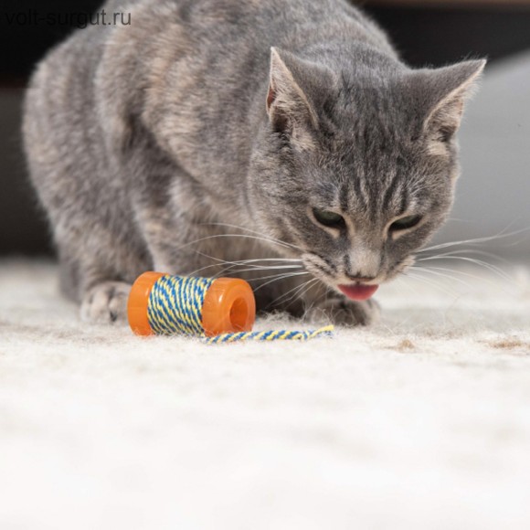 Petstages игрушка для кошек Energize Орка катушка с веревочкой 6см Petstages игрушка для кошек Energize Орка катушка с веревочкой 6см