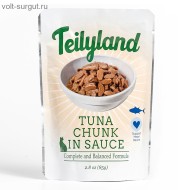 Pettric Teilyland влажный корм для кошек, кусочки с тунцом в соусе