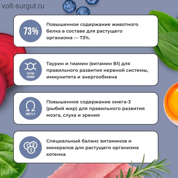 Bowl Wow сухой корм для котят: индейка, курица, черника Bowl Wow сухой корм для котят: индейка, курица, черника
