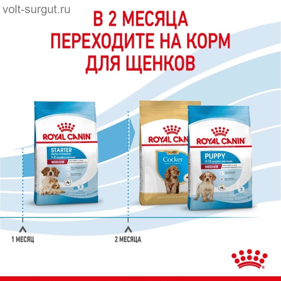 Royal Canin Medium Starter для щенков средних пород до 2-х месяцев, беременных и кормящих сук Royal Canin Medium Starter для щенков средних пород до 2-х месяцев, беременных и кормящих сук