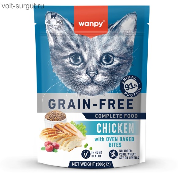 Wanpy Cat Сухой беззерновой корм для котят с курицей