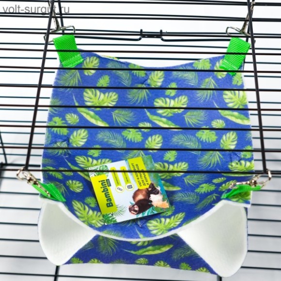 Bambini Pets Гамак подвесной из фетра для грызунов и хорьков "Двухуровневый" 23*23*6 см Bambini Pets Гамак подвесной из фетра для грызунов и хорьков "Двухуровневый" 23*23*6 см