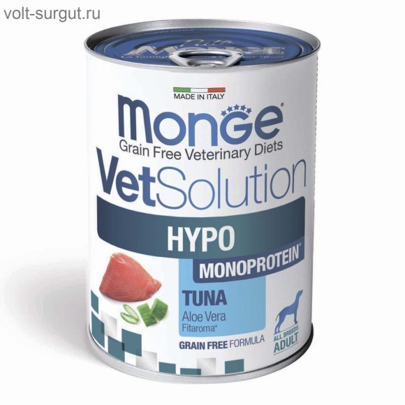 Monge VetSolution Dog Hypo Monoprotein TUNA с тунцом для собак при пищевой непереносимости