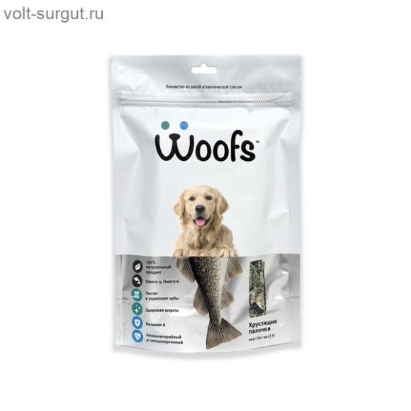 Woofs Рыбное лакомство для собак из кожи трески (палочки) Woofs Рыбное лакомство для собак из кожи трески (палочки)
