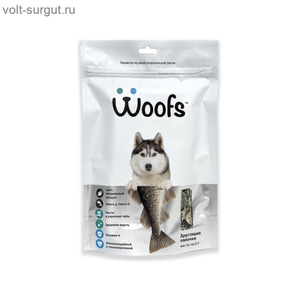 Woofs Рыбное лакомство для собак из кожи трески (палочки) Woofs Рыбное лакомство для собак из кожи трески (палочки)