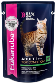 Eukanuba корм для взрослых кошек с говядиной в соусе