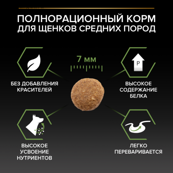 Pro Plan Dog для щенков собак средних пород, с Курицей Pro Plan Dog для щенков собак средних пород, с Курицей