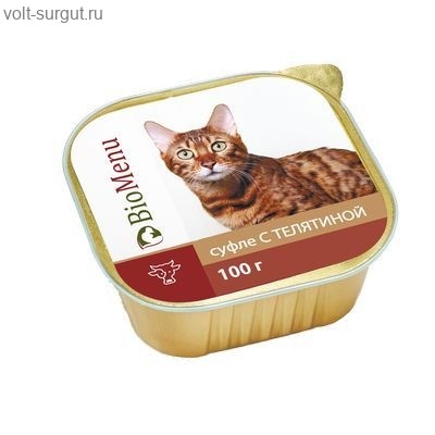 BioMenu влажный корм для взрослых кошек суфле с Телятиной