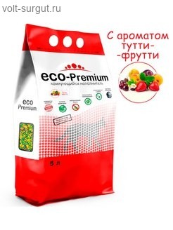 ECO-Premium наполнитель древесный комкующийся, Тутти-фрутти
