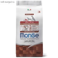 Monge Dog Speciality Line Monoprotein Mini для щенков мелких пород, из ягненка с рисом Monge Dog Speciality Line Monoprotein Mini для щенков мелких пород, из ягненка с рисом
