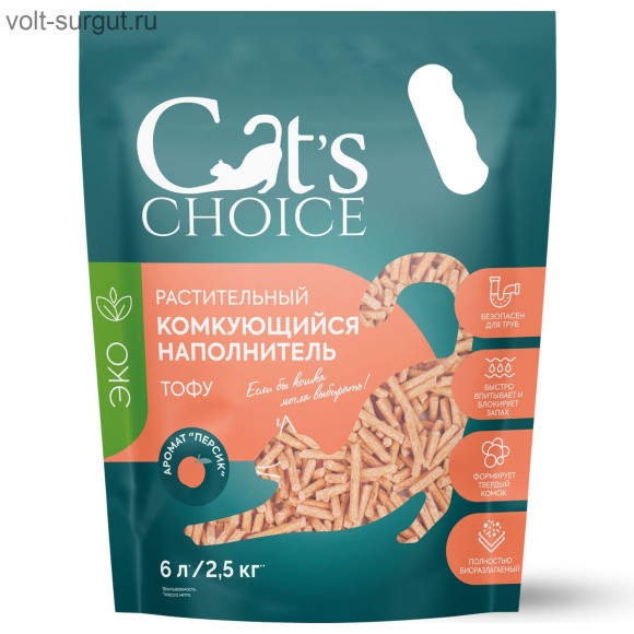 Cat's choice наполнитель Тофу с ароматом "Персик"
