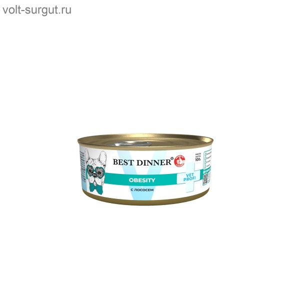 Best Dinner Vet Profi Obesity для снижения избыточной массы тела у собак, с лососем