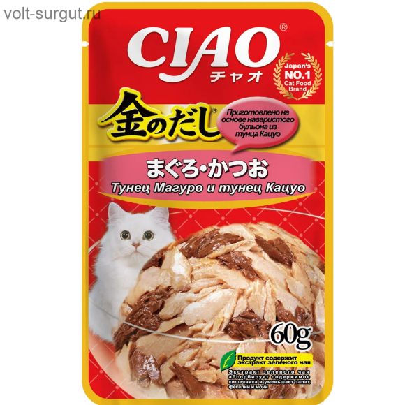 Inaba CIAO Kinnodashi Тунец Магуро и тунец Кацуо в желе Inaba CIAO Kinnodashi Тунец Магуро и тунец Кацуо в желе