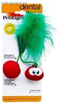 Petstages игрушка для кошек Dental Вишни с кошачьей мятой, 7 см