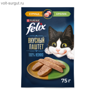 Felix Вкусный паштет для кошек, со вкусом курицы и кролика Felix Вкусный паштет для кошек, со вкусом курицы и кролика