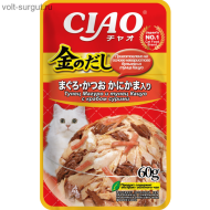 Inaba CIAO Kinnodashi Тунец Магуро и тунец Кацуо с крабом сурими в желе