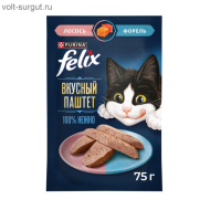 Felix Вкусный паштет для кошек, со вкусом лосося и форели Felix Вкусный паштет для кошек, со вкусом лосося и форели