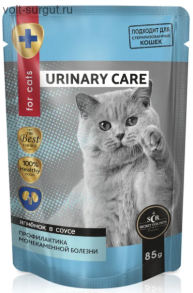 Secret Urinary Care влажный корм для кошек для профилактики МКБ, ягнёнок в соусе Secret Urinary Care влажный корм для кошек для профилактики МКБ, ягнёнок в соусе