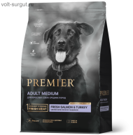 Premier Adult Medium для взрослых собак средних пород с Лососем и Индейкой Premier Adult Medium для взрослых собак средних пород с Лососем и Индейкой