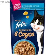 Felix Sensations в Удивительном соусе, треска с томатами