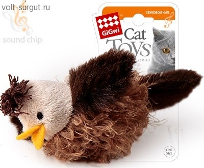 GiGwi 75223 игрушка для кошки Птичка со звуковым чипом, 6см 