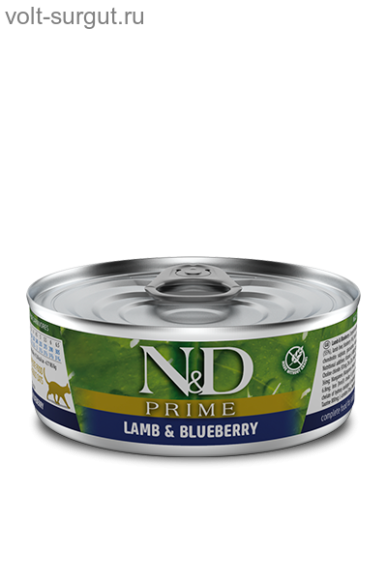 Farmina N&D Prime Lamb & Blueberry для взрослых кошек с ягненком и черникой Farmina N&D Prime Lamb & Blueberry для взрослых кошек с ягненком и черникой