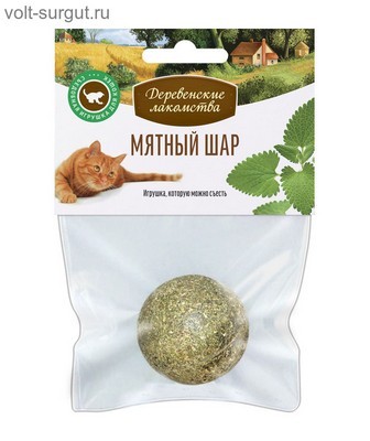 Деревенские лакомства для кошек Мятный шар
