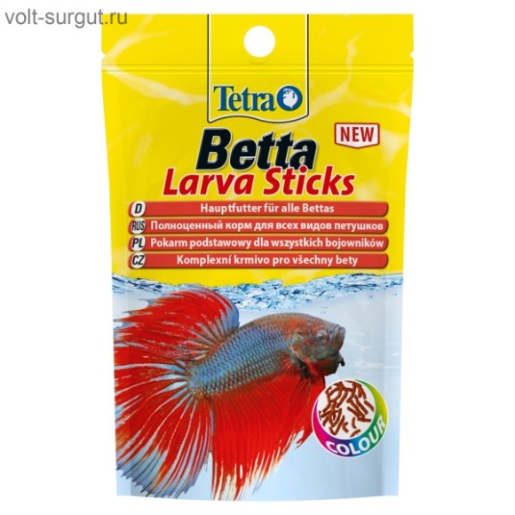 TetraBetta LarvaSticks корм в форме мотыля для петушков и других лабиринтовых рыб