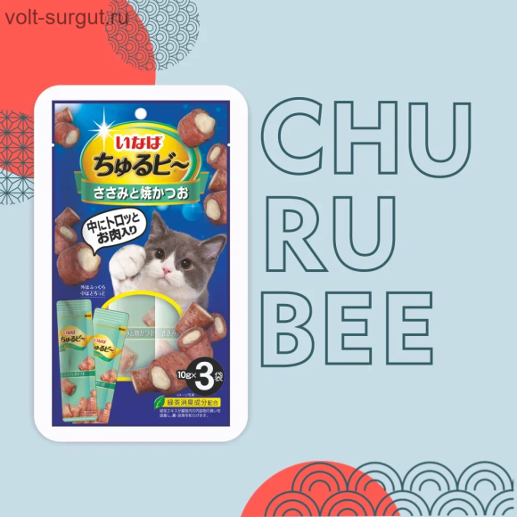 Inaba Churu Bee Куриное филе и запеченный тунец Кацуо Inaba Churu Bee Куриное филе и запеченный тунец Кацуо