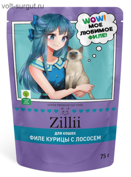 ​Zillii филе курицы с лососем для взрослых и стерилизованных кошек