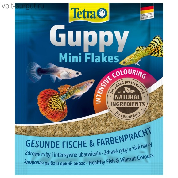 TetraGuppy корм в хлопьях для гуппи