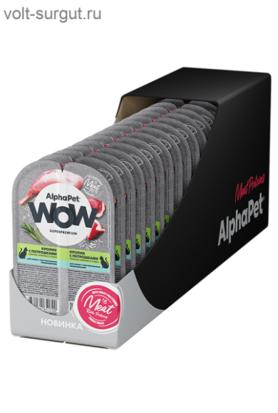 AlphaPet WOW Кролик с потрошками в соусе для кошек с чувствительным пищеварением
