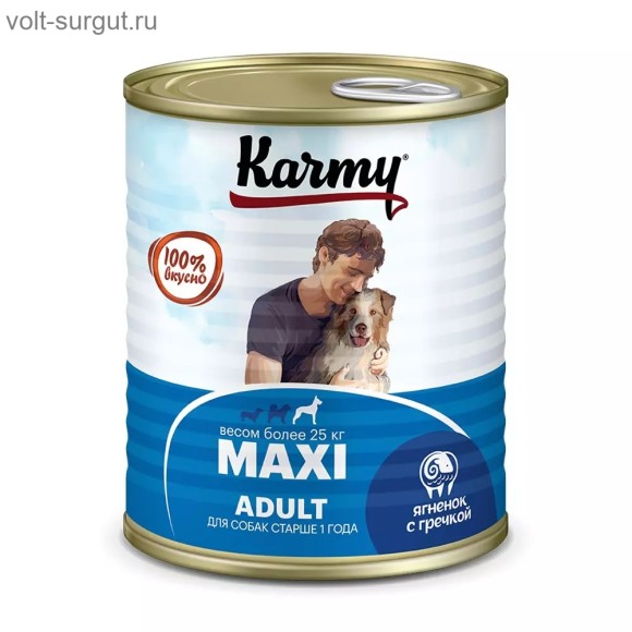 Karmy Maxi Adult Ягненок с гречкой консервированный корм для взрослых собак крупных пород Karmy Maxi Adult Ягненок с гречкой консервированный корм для взрослых собак крупных пород